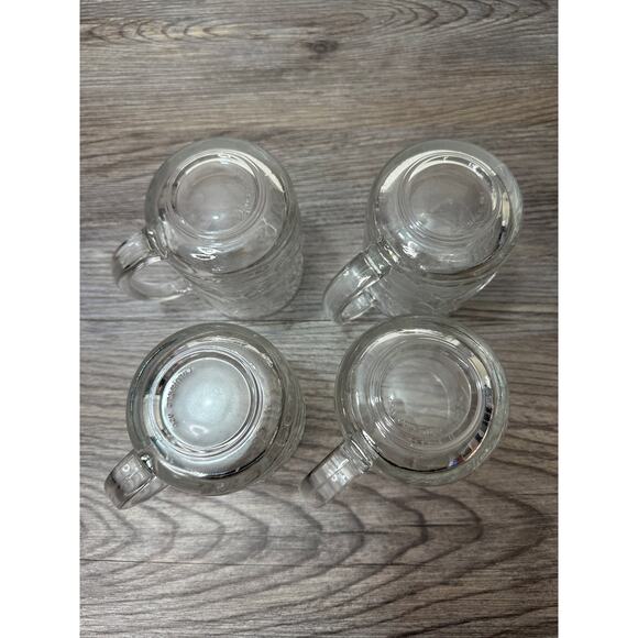 Luminarc USA Heavy Clear 3D Glass House Christmas Mugs 10 oz Set of 4 Vtg 80's - Picture 11 of 15